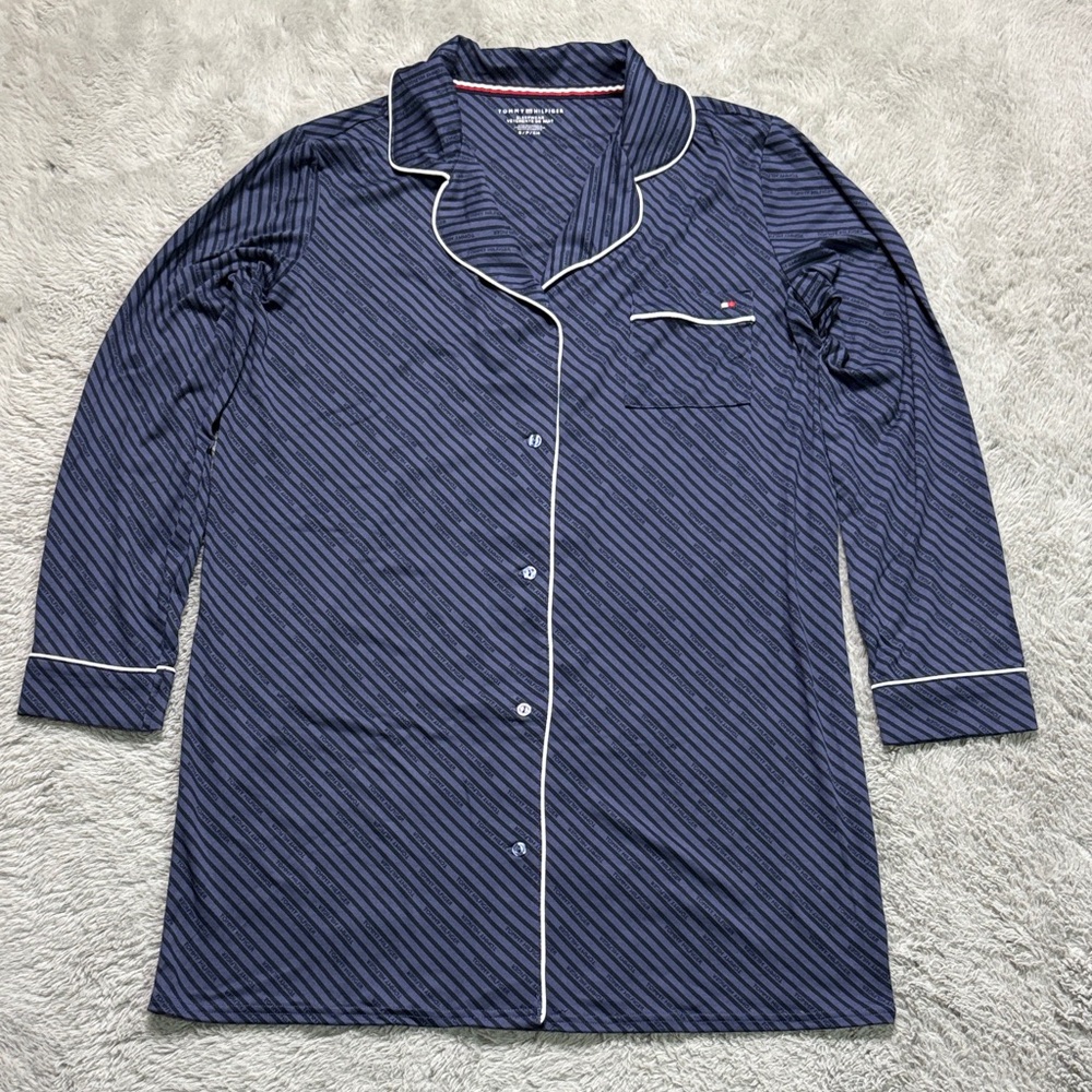 Tommy Hilfiger Blue Striped Pajama Shirt